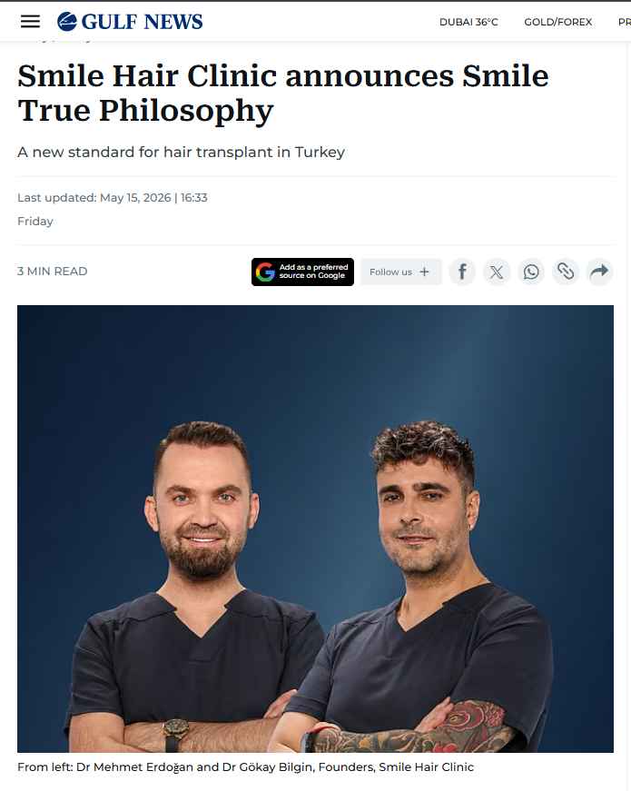 Gulf News: Dr. Mehmet Erdoğan and Dr. Gökay Bilgin, founders of Smile Hair Clinic